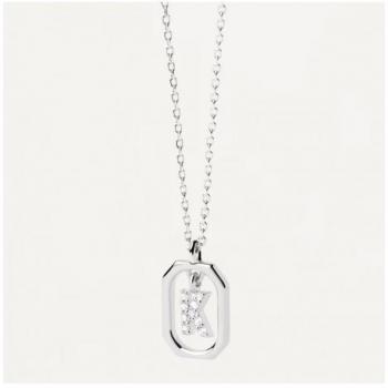 PDPAOLA Silver K Letter Necklace