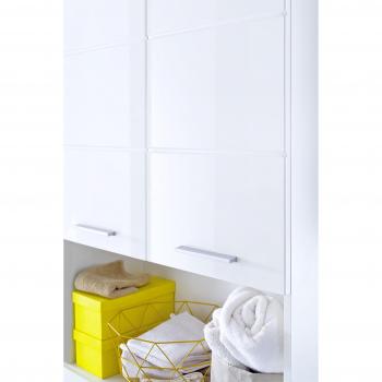 Trendteam smart living Badezimmer Hochschrank Amanda, 73 x 190 x 31cm, Weiß / Hochglanz, viel Stauraum