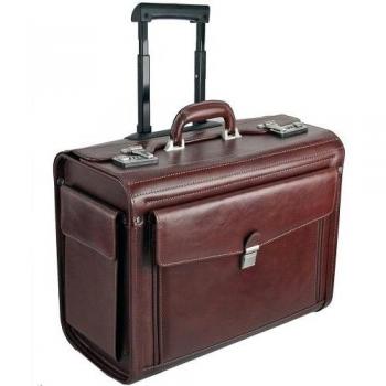 Dermata Business‑Trolley Pilotenkoffer – 45,5 cm Laptopfach aus Leder