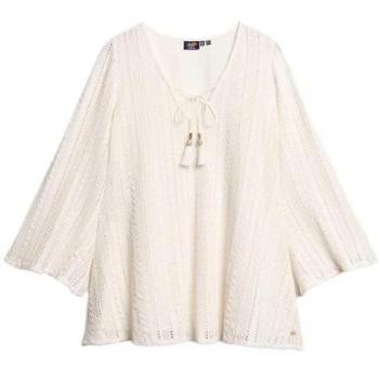 Superdry Ibiza robe courte dentelle blanche