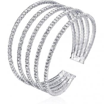 Rhinestone Adjustable Cuff Bracelet for Women