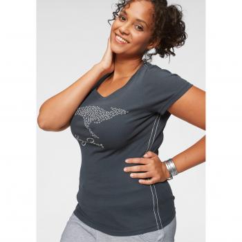 KangaROOS Kurzarmshirt, figurbetonte Passform, unifarben