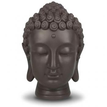Buddha serein 20 cm, polyrésine verte/marron