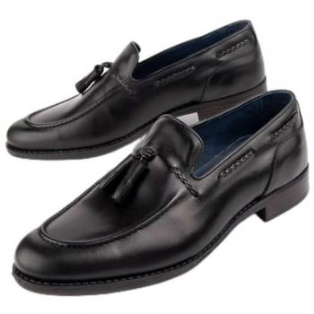 Mocasín de Piel Negro Moretto3