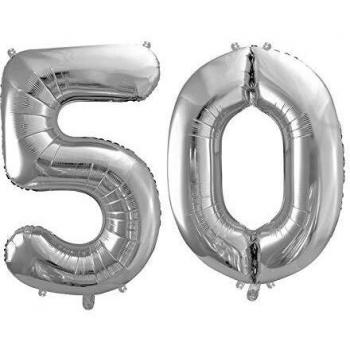Partylandia S.r.l. Palloncino Mylar a Forma di Numero 50, Cinquantesimo Anno