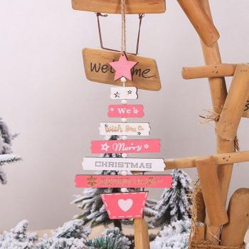 Wooden Christmas Tree Decor Merry Christmas Hanging Ornament