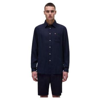 Napapijri Marineblau G‑Linen Langarmshirt