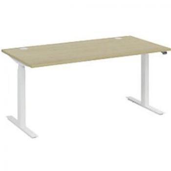 Kaiser Kraft Elektrisch Höhenverstellbarer Schreibtisch BOTTOM-UP, 160x80 cm, Akazie/Weiß