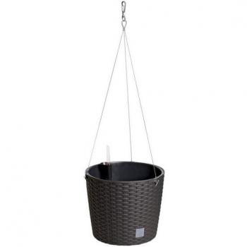2er Set Hängetopf Rattanoptik, Braun