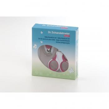 Baby Maniküre Essentials Dr. Schandelmeier – Rosa-Blau: Nagelknipser, Babyschere, Nagelpfeile