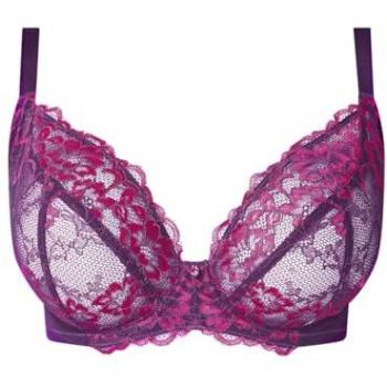 Purple Ann Summers Full‑Bust Lace Plunge Bra – Unpadded