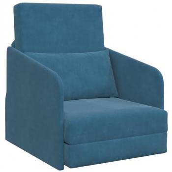 Velvet Blue Nesting Sofa Bed, 65 cm W × 80 cm D × 83 cm H – vidaXL Edition