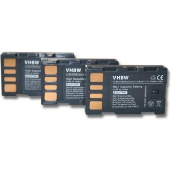 Batteries d’appoint 750 mAh – Trio pour caméscope JVC GZ‑MG645