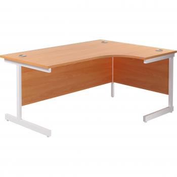 600x1200 Right Hand Radial Desk Beech-White