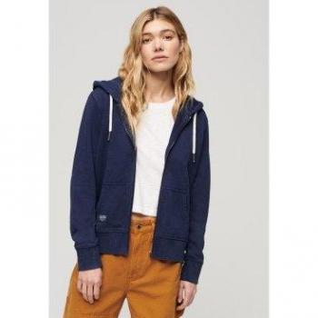 Superdry Bleu Marine Zippée Fantaisie Archive Sweat à Capuche 42 Femme
