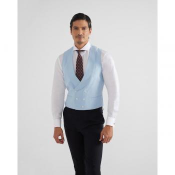 Silbon Chaleco Azul Celeste con Cuello Redondo