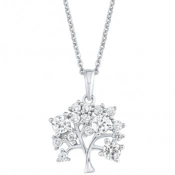 Collar de plata 925 con circonitas, longitud 45 cm