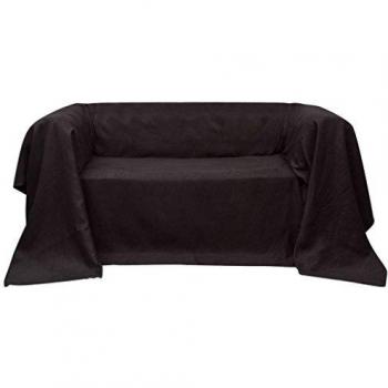 Micro-suede Couch Cover Brown 140 x 210 cm vidaXL