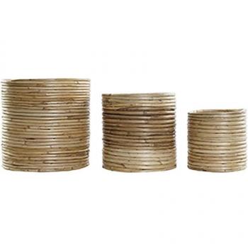 Set de maceteros de ratán marrón Bali (31 x 31 x 30,5 cm) (3 piezas)