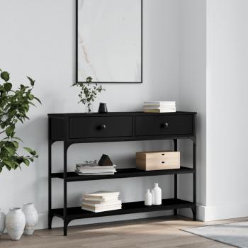 VidaXL Engineered Wood Console Table Black 100x25x75 cm