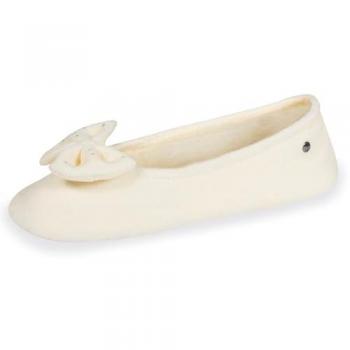 Ballerines Isotoner Grand Nœud Ivoire Femme 37/38
