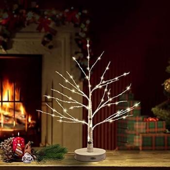 Lighted Star Tree | 24 Warm White LEDs | USB and Battery Operated | Timer Functionality | Tabletop Decoration | 18 Inch Holiday Decor