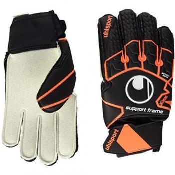 Uhlsport Soft Resist Supportframe Torwarthandschuhe, Schwarz (schwarz/fluo orange)