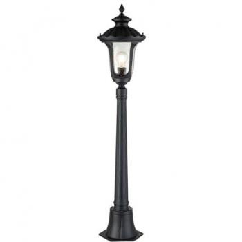 Außenlampe Stehleuchte RICHARD, Aluminium Glas, 115 cm, IP44, Schwarz Rustikal