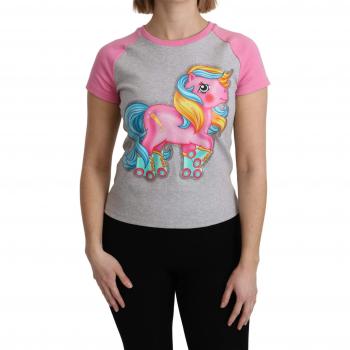 Moschino My Little Pony Gray and Pink Cotton T-shirt