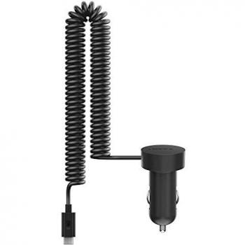 Black Nokia 1Amp In-Car USB Charger (Coiled) – Compact Power