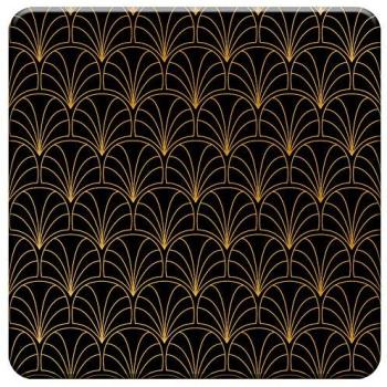 Autocollants Muraux 3D Noir et Or, 15x15cm, 4 Pièces