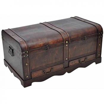 VidaXL Vintage Style Large Black Wooden Chest