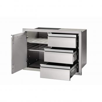 Module Encastrable 3 Tiroirs + 1 Porte Pour Cuisine D'extérieur Napoleon