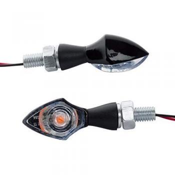 Hashiru E-geprüfte LED Blinker ST13 M8 schwarz, klares Glas