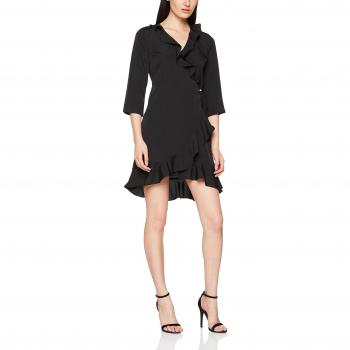 Vero Moda Vmhenna Vestido Envoltura 3/4 Noos, Negro, Talla 36