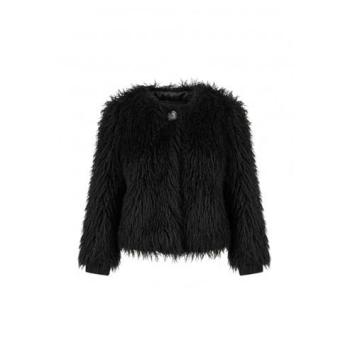 Faux Fur Luxury Coat – Yumi Black (Size 16)