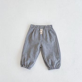 Pantalones de Tela Suave a Cuadrados para Niños y Niñas
