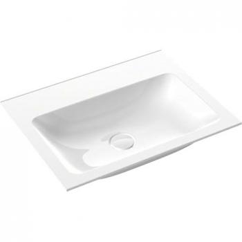Emco Asis lavabo invité blanc Ø 600 mm en fonte minérale sans trop-plein ni trou pour robinetterie