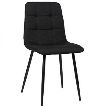 Silla de comedor Tilde negra de tela