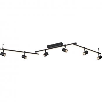 Plafoniera a LED Paul Neuhaus Barik, nero, 6 luci