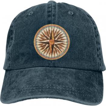 Old Washed Cotton Nautical Compass Hat