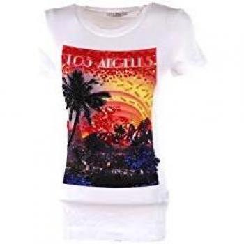 T-Shirt Souvenir Guess Femme Blanc