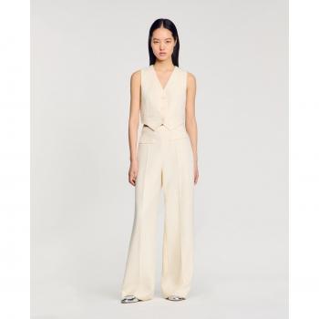 Glimmering Ecru Twill Pants – Sandro 34 FR/2 US