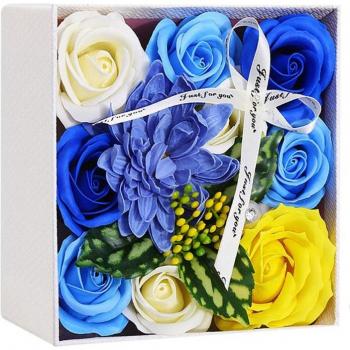 Handmade Rose Soap Flower Box with Ribbon
