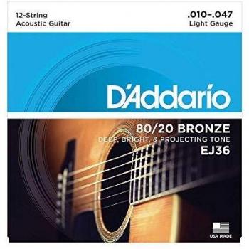 D'Addario D'addario EJ36 12 String 10-47 Bronze