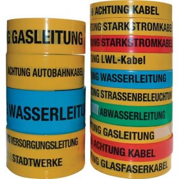 Trassenwarnband cavo a banda larga W40mm L250m in giallo – segnalazione di sicurezza