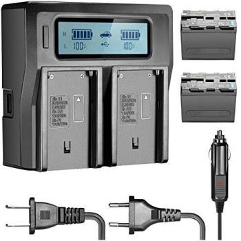 Chargeur Double LCD avec Batteries Neewer 6600mAh pour Sony NP-F970