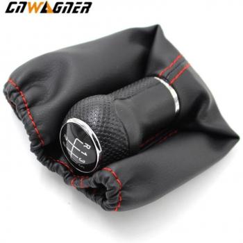 5/6-Gang Auto Schalthebel mit rotem PU-Leder-Stiefel für Golf 3 MK3, Lupo und Polo, kurze Bauform