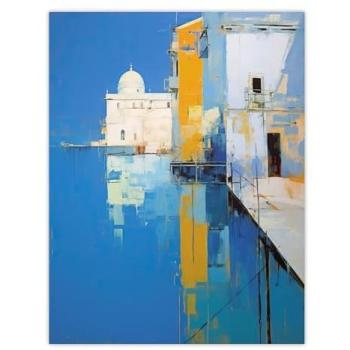 Santa Maria della Salute Coastal Vista – Reflections Of Venice Oil Painting, 24 x 32, Premium Wall Art