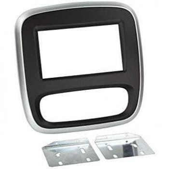Façade 2-DIN pour Renault Trafic/Opel Vivaro 14>noir/gris